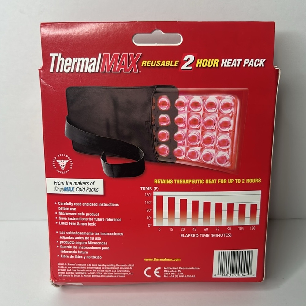 Heat Pack Reusable 2 Hour Hot Therapy Neck Back & More Makers of CryoMAX NEW - Picture 5 of 12